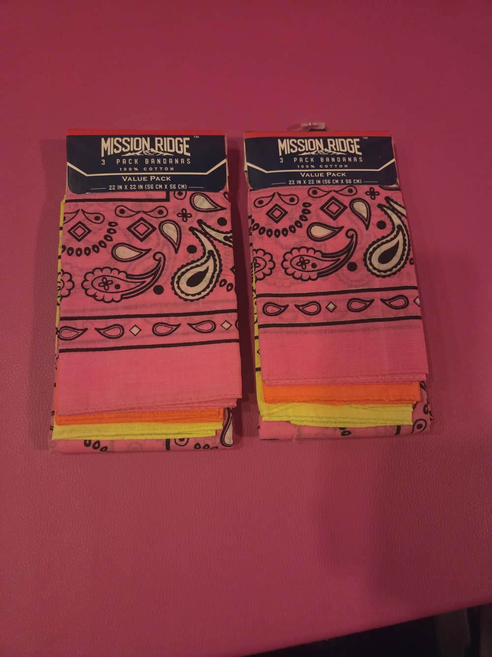 Bandanna 3-Pack - Bright Paisley Cotton Bandanas